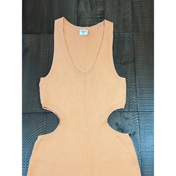 Abercrombie and Fitch Elevated Knit Cut Out Midi Dress, Orange, Size M - Picture 7 of 13